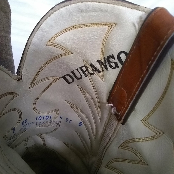 Durango Mens GOODYEAR Well Tan Brown Distress Leather Cowboy/Western Boots 9 EE - Picture 7 of 10